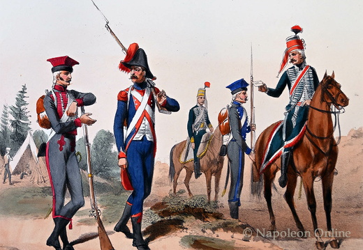 Husaren zu Fuß, Tirailleurs du Po  und Jäger zu Pferd 1800