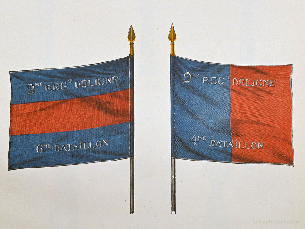 Linieninfanterie - 2. Regiment, Fahnen des 6. und 4. Bataillons