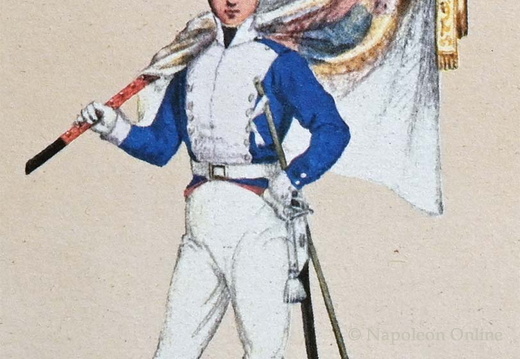 Infanterie - 9. Füsilier-Regiment, Unteroffizier 1800 mit Leibfahne M/1786