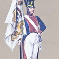 Infanterie - Linieninfanterie-Regiment Herzog Carl, Unteroffizier 1803 mit Leibfahne M/1803