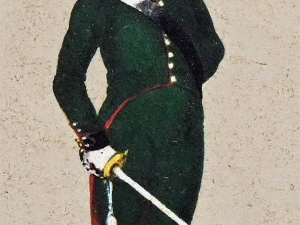 Infanterie - 4. Leichtes Infanterie-Bataillon Wreden, Hauptmann in Felduniform 1808