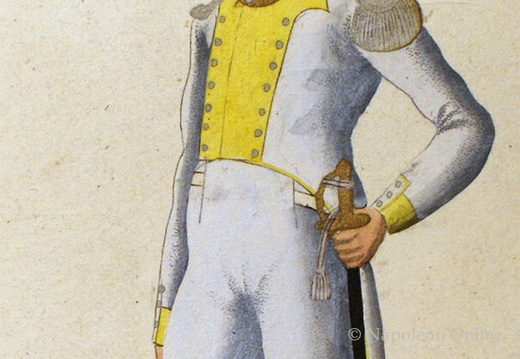 Sachsen - Linieninfanterie, Offizier der Grenadiere im Regiment von Rechten