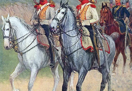 Ulanen - 2. Regiment der Kavallerie, Trompeter und Offizier