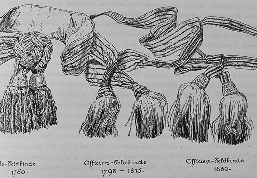 Offiziere 1760-1830 - Feldbinden, General (links) und Offiziere