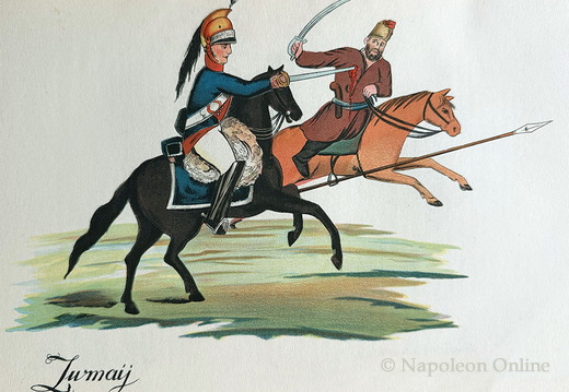 Dragoner 20. Regiment - Dragoner im Kampf mit Kosak 1813