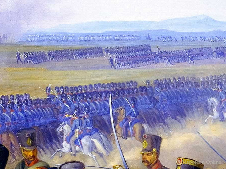 Gefecht von Pápa am 12. Juni 1809 (Hintergrund mitte)