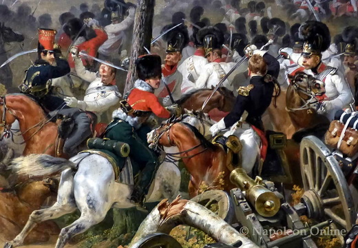 Schlacht von Hanau am 30.10.1813, Gemälde von Emile-Jean-Horace Vernet (Ausschnitt vorne zentral links)