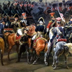 Schlacht von Hanau am 30.10.1813, Gemälde von Emile-Jean-Horace Vernet (Ausschnitt vorne links)