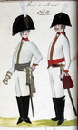 Offizier und Kürassier vom Regiment Gens d'Armes 1806