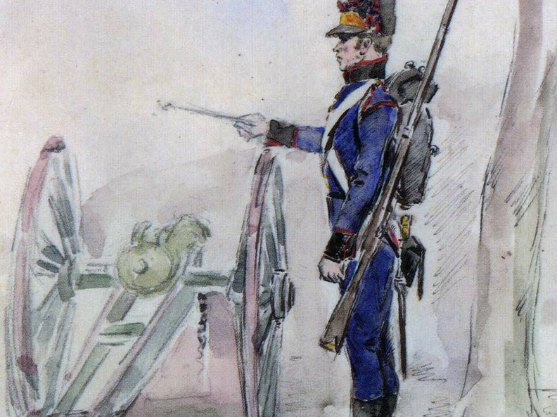 Artillerie - Artillerie-Regiment Nr. 2 in der Süd-Division, Soldat um 1806