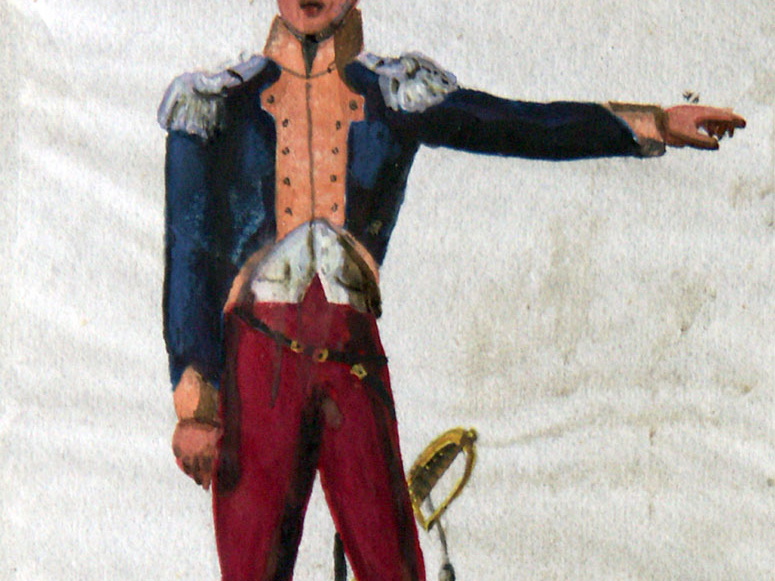 Frankreich - Chevaulegers, Offizier vom 9. Regiment am 17.2.1814