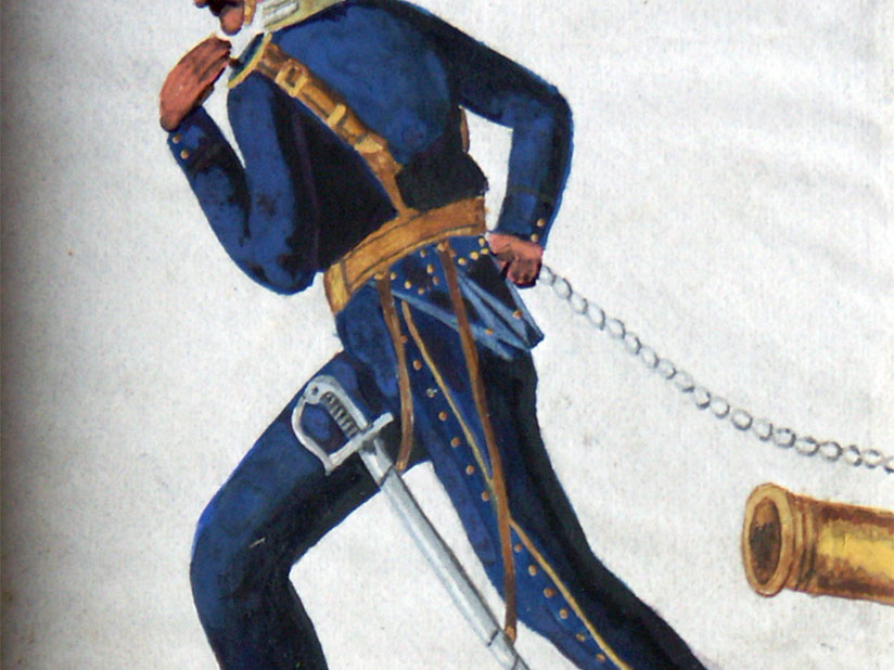 Schweden - Artillerie, Kanonier vom Gotländischen Artillerie-Regiment am 22.2.1814