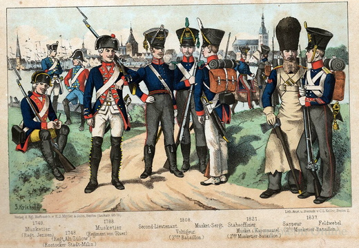Mecklenburg: Musketier-Bataillone 1749 bis 1837