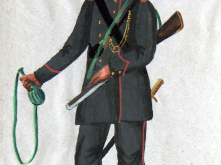 Preußen - Infanterie, Soldat des 25. Infanterie-Regiments (ehemalige Lützower Infanterie) am 4.4.1815