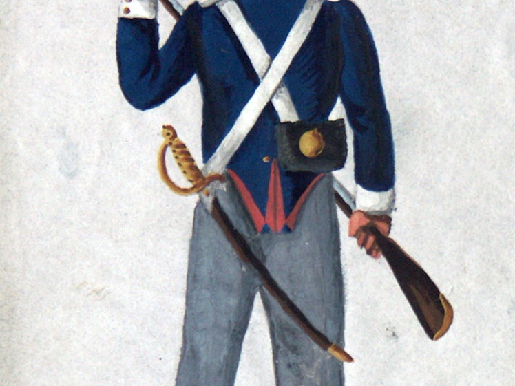 Preußen - Infanterie, Musketier vom 1. Pommerschen Infanterie-Regiment am 20.3.1815
