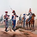 Husaren zu Fuß, Tirailleurs du Po  und Jäger zu Pferd 1800