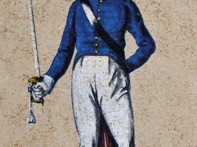 Infanterie - Linieninfanterie-Regiment Nr. 7 Morawitzky, Oberleutnant in Felduniform 1805