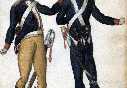 Spanien - Soldat des Kavallerie-Regiments Infante (links) / Westphalen - Grenadier der Linieninfanterie