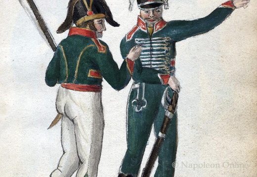 Spanien - Soldat vom Freiwilligenbataillon von Katalonien und Dragoner vom Regiment Almanza