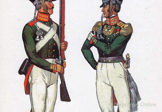 Linieninfanterie - Leibgarde-Regiment Preobraschenski, Soldat und Stabsoffizier