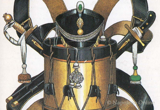 Jäger zu Fuß - Blankwaffen, Tschako und Trommel