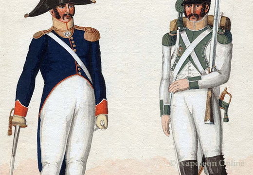 Frankreich - Linieninfanterie, 3. Regiment, Offizier und Voltigeur
