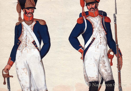 Frankreich - Linieninfanterie, 8. Regiment, Offizier und Soldat der Grenadiere