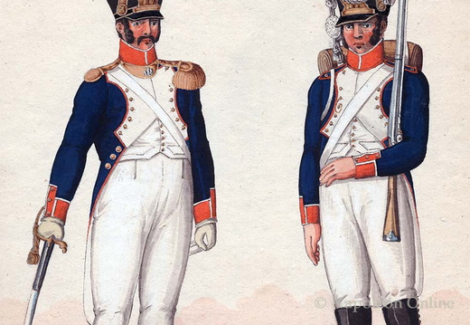 Frankreich - Linieninfanterie, 8. Regiment, Offizier und Soldat der Füsiliere