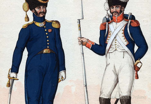 Frankreich - Linieninfanterie, 21. Regiment, Offizier und Soldat der Grenadiere