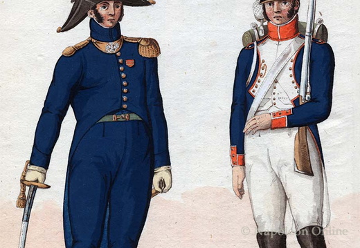 Frankreich - Linieninfanterie, 21. Regiment, Offizier und Soldat der Füsiliere