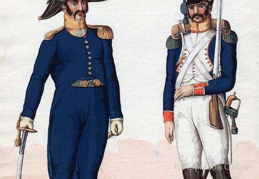 Frankreich - Linieninfanterie, 21. Regiment, Offizier und Soldat der Voltigeure