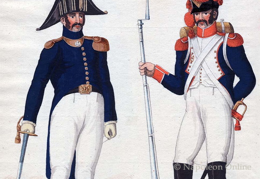 Frankreich - Linieninfanterie, 22. Regiment, Offizier und Soldat der Grenadiere