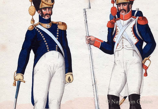 Frankreich - Linieninfanterie, 24. Regiment, Offizier und Soldat der Grenadiere