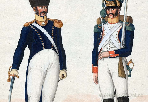 Frankreich - Linieninfanterie, 24. Regiment, Offizier und Soldat der Voltigeure