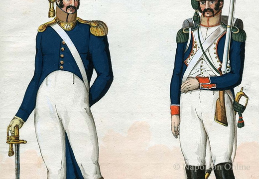 Frankreich - Linieninfanterie, 46. Regiment, Offizier und Soldat der Voltigeure