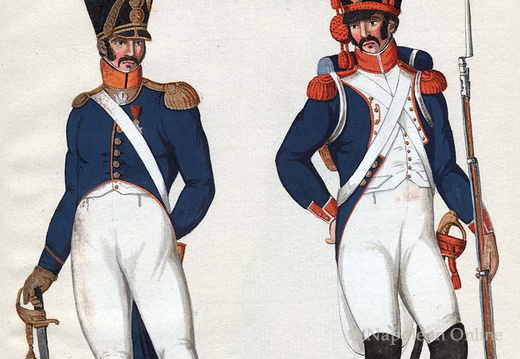 Frankreich - Linieninfanterie, 63. Regiment, Offizier und Soldat der Grenadiere