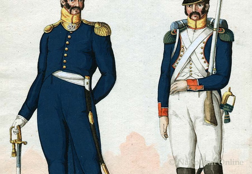 Frankreich - Linieninfanterie, 85. Regiment, Offizier und Soldat der Voltigeure