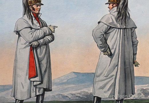 Dragoner - 1. Regiment, Unteroffizier und Dragoner im Mantel