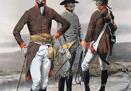Artillerie und Fuhrwesen 1798-1803 - Offizier, Trainknecht und Kanonier
