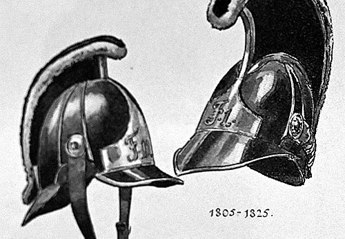 Dragoner und Kürassiere 1798-1825 - Mannschaften, Helme