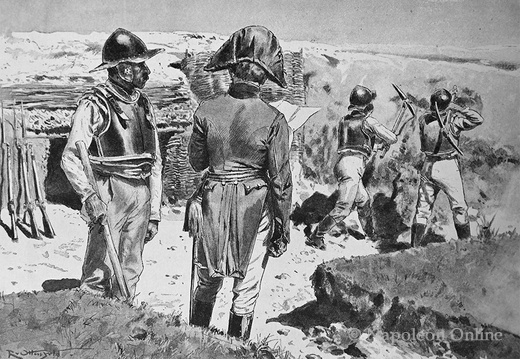 Pionierwesen 1813-1815 - Sappeure im Arbeitsanzug und Offizier