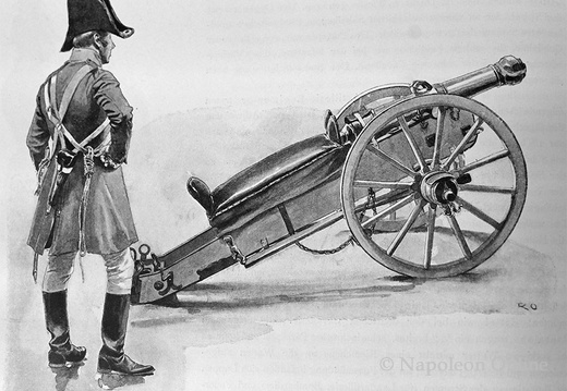 Artillerie 1806-1811 - Kanonier mit Geschütz