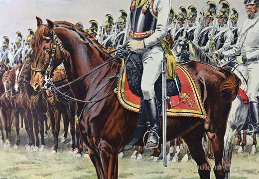 Kürassiere 1815 - Offizier, Kürassiere und Trompeter