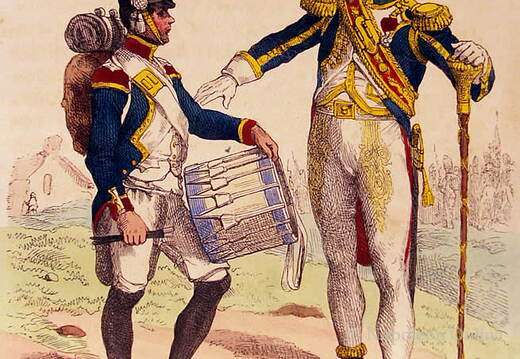 Linieninfanterie (Tambour) und Kaisergarde (Tambourmajor der Grenadiere)