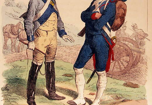 Artillerietrain und Artillerie zu Fuß - Soldaten 1809