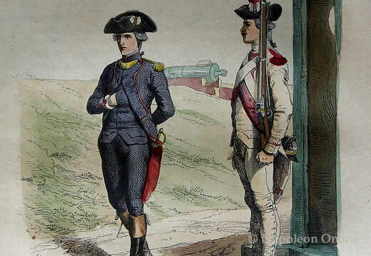 Artillerie und Infanterie - Lieutenant des Reg. La Fire und Infanterist des Reg. Bassigny 1787