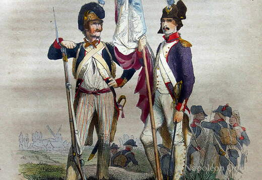Infanterie - Freiwilliger Jäger und Fahnenträger der Linieninfanterie 1794