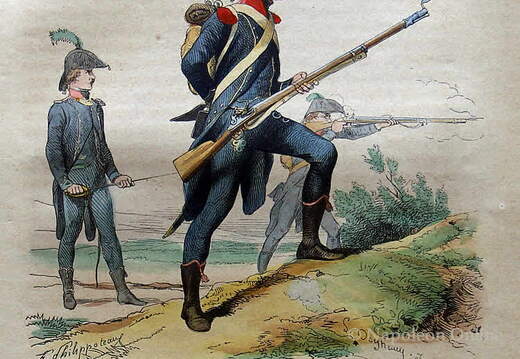 Infanterie - Leichte Infanterie, Offizier und Karabinier 1796