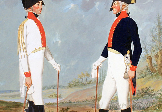 Armee-Uniformen der Kavallerie und Infanterie