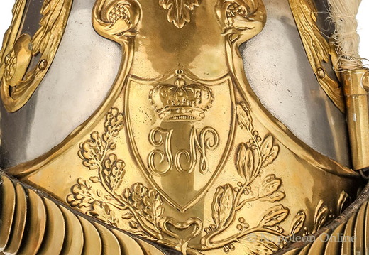 Garde du Corps - Mannschaftshelm (Detail des Beschlags)